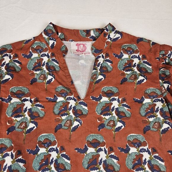 Victoria Dunn Billy Blouse Cinnamon Carnation Top Western Boho Cotton Womens S - Picture 4 of 13